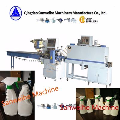 Liquid-Soap Bottles Automatic Shrink Wrap Machine POF Film Shampoo Packing Machine